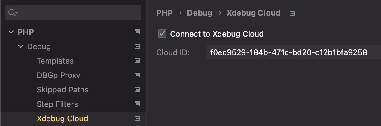 Xdebug Cloud ID